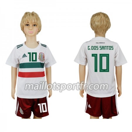 Maillot de Foot Mexique G.Dos Santos 10 Enfant Exterieur Coupe du monde 2018